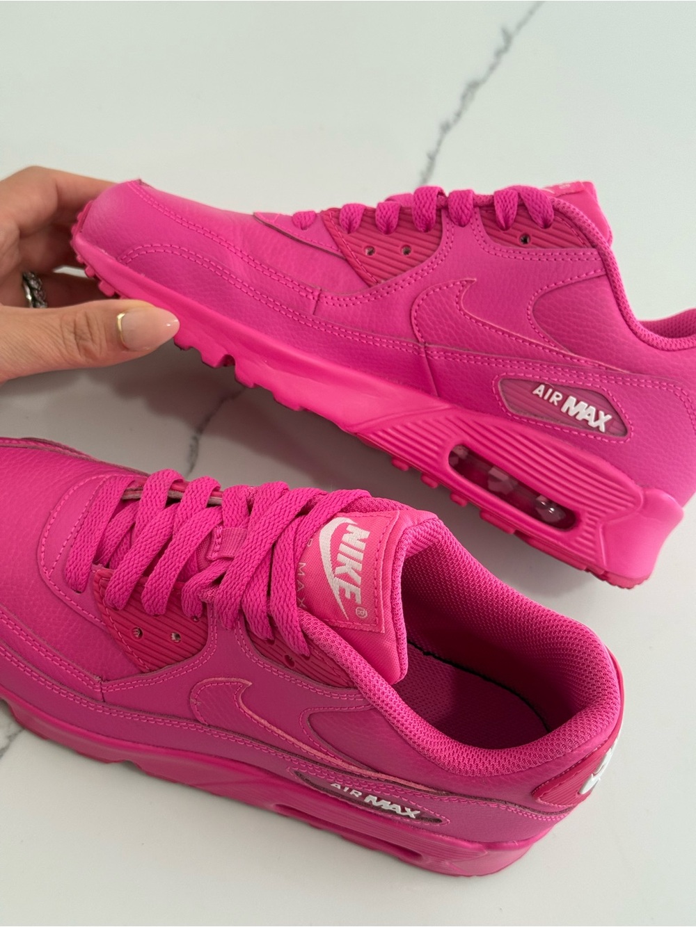 Nike Air Max 90 sneakers, hot pink, youth size 4Y